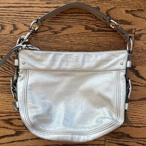 Vintage Coach Metallic Silver Shoulder Bag